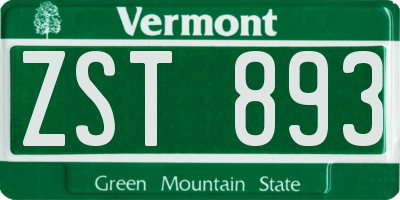 VT license plate ZST893