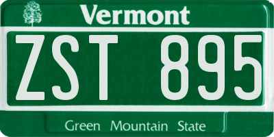 VT license plate ZST895