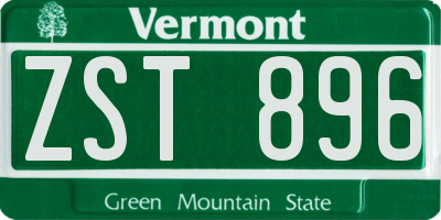 VT license plate ZST896