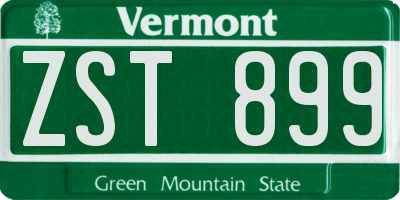VT license plate ZST899