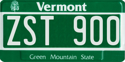 VT license plate ZST900