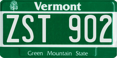 VT license plate ZST902