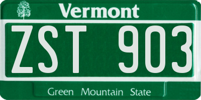 VT license plate ZST903