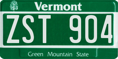 VT license plate ZST904