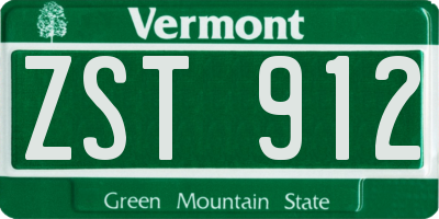 VT license plate ZST912