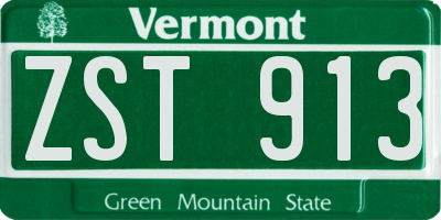 VT license plate ZST913