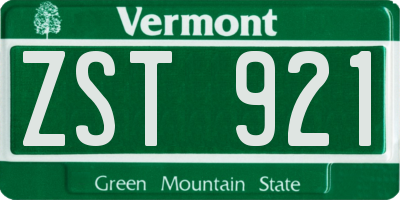 VT license plate ZST921