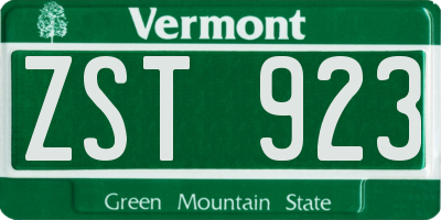 VT license plate ZST923