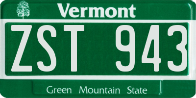 VT license plate ZST943