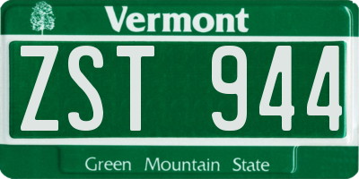 VT license plate ZST944