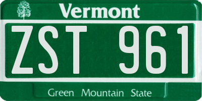 VT license plate ZST961