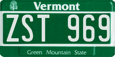 VT license plate ZST969