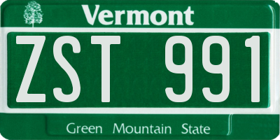 VT license plate ZST991