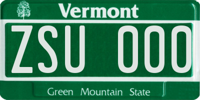 VT license plate ZSU000
