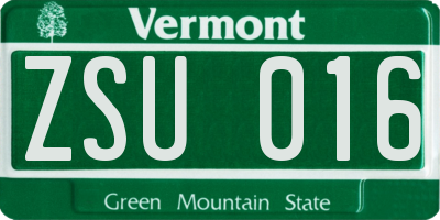 VT license plate ZSU016