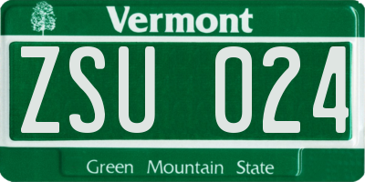 VT license plate ZSU024