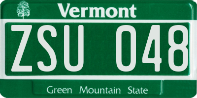 VT license plate ZSU048