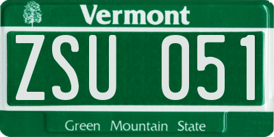 VT license plate ZSU051