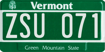 VT license plate ZSU071