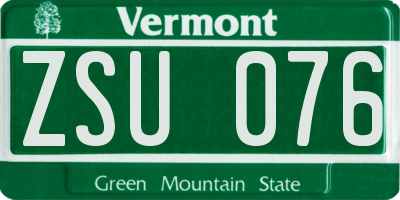 VT license plate ZSU076