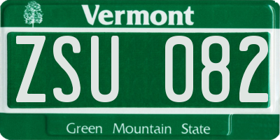 VT license plate ZSU082