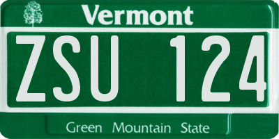 VT license plate ZSU124