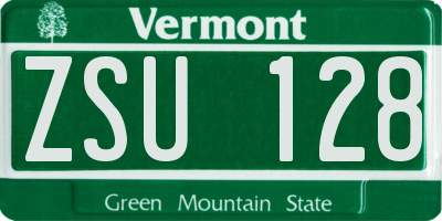 VT license plate ZSU128