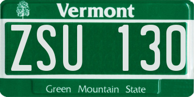 VT license plate ZSU130