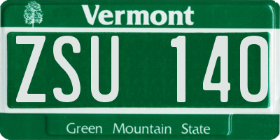 VT license plate ZSU140
