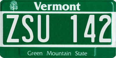 VT license plate ZSU142