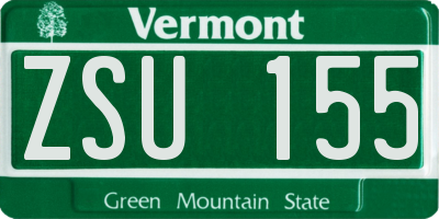 VT license plate ZSU155