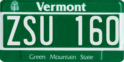 VT license plate ZSU160