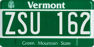 VT license plate ZSU162