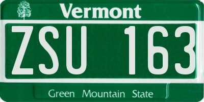VT license plate ZSU163