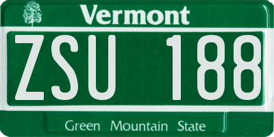 VT license plate ZSU188