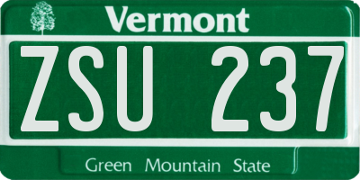 VT license plate ZSU237