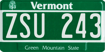 VT license plate ZSU243