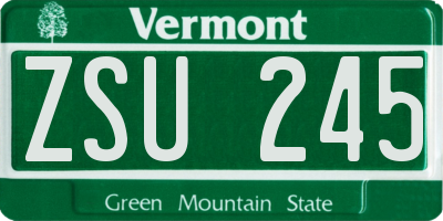 VT license plate ZSU245