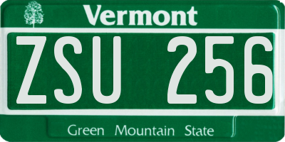 VT license plate ZSU256