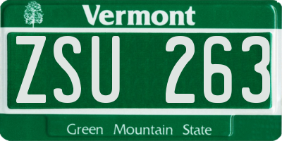 VT license plate ZSU263