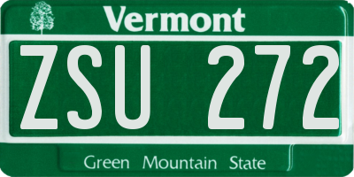 VT license plate ZSU272