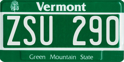 VT license plate ZSU290