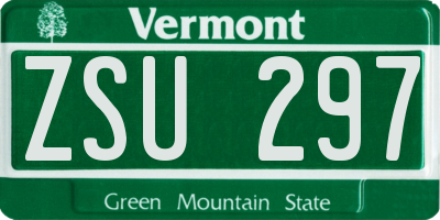 VT license plate ZSU297