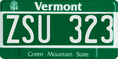 VT license plate ZSU323