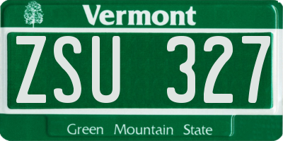VT license plate ZSU327