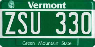 VT license plate ZSU330
