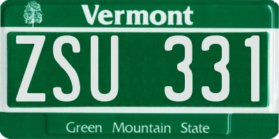 VT license plate ZSU331