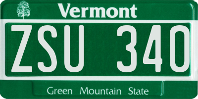 VT license plate ZSU340