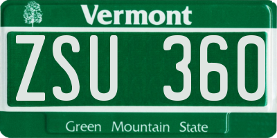 VT license plate ZSU360