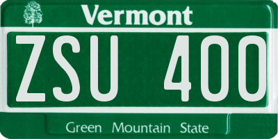 VT license plate ZSU400